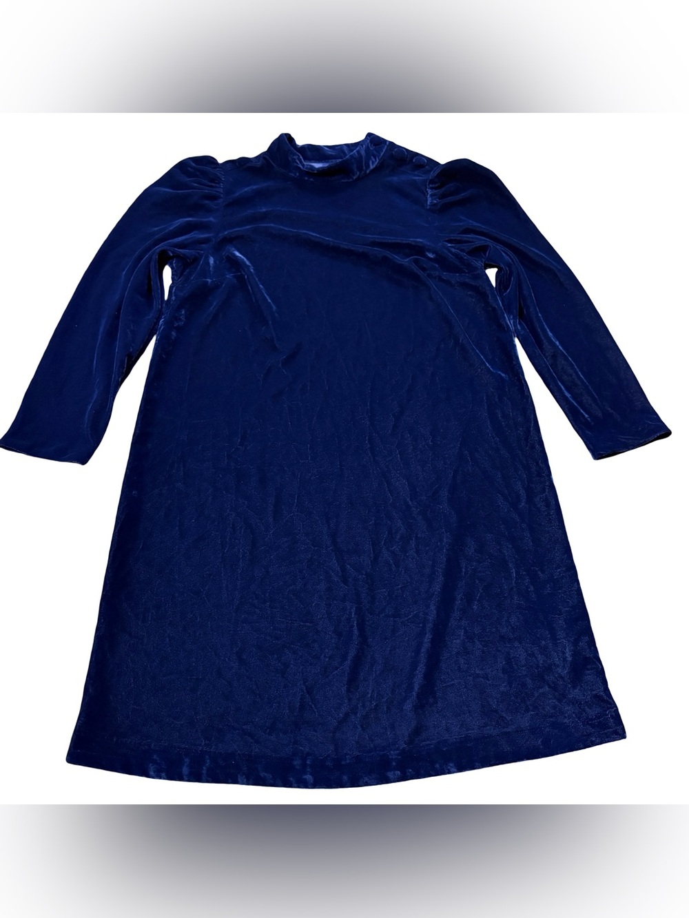 GAP Blue Velvet Puff Sleeve Mini Dress Whimsigoth XS